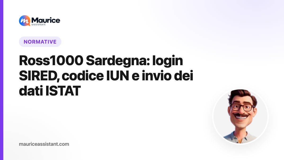 Ross1000 Sardegna: login SIRED, codice IUN e invio dei dati ISTAT (guida 2026)